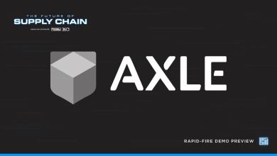 Axle logo on black screen with future of supply chain logo
