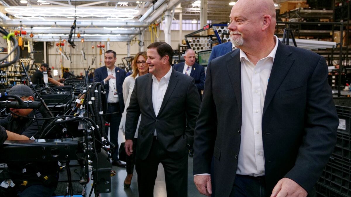 Battery-electric truck assembly line tour with Arizona Gov. Doug Ducey