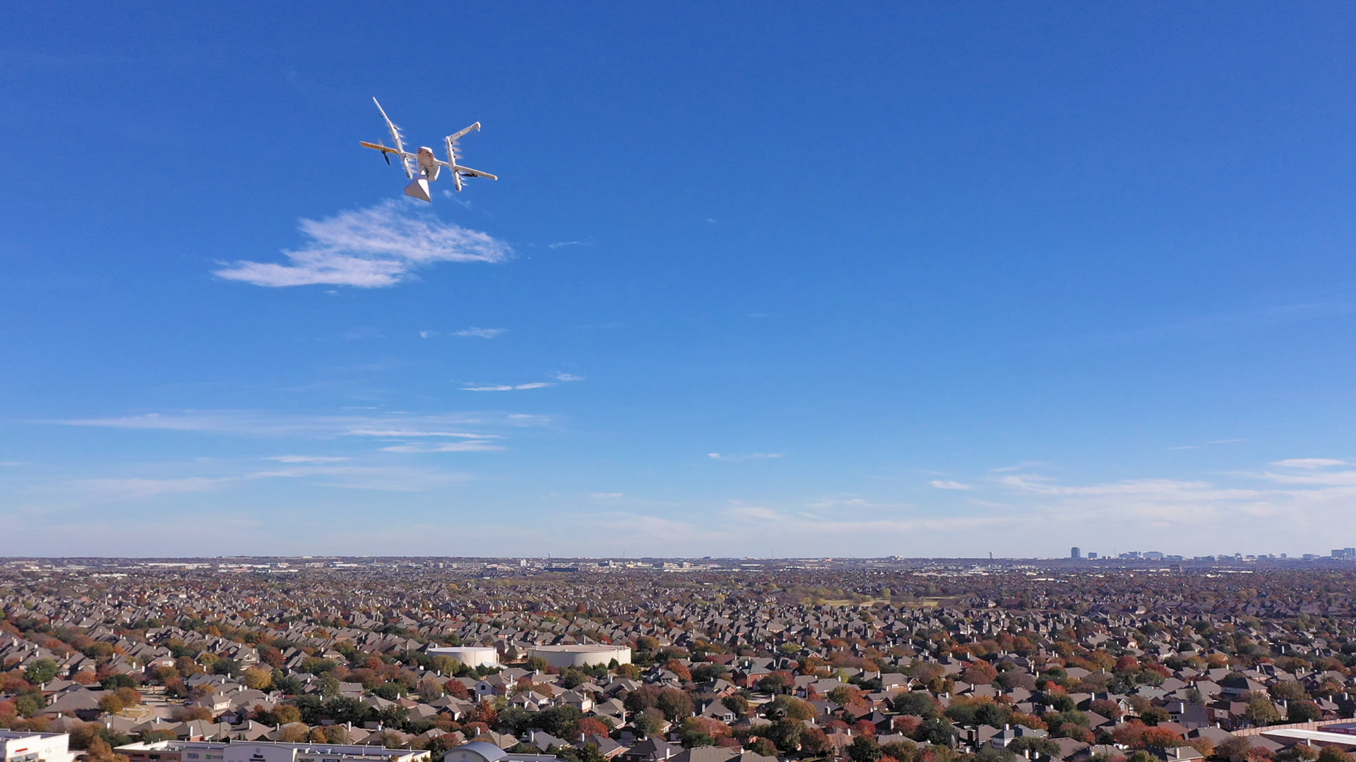 Alphabet's drone delivery arm, Wing, just launched the U.S.'s first commercial drone delivery service in a metropolis