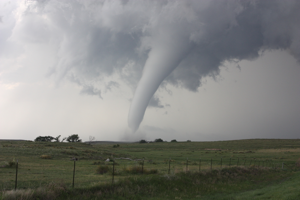 Tornado in a field in Colorado.