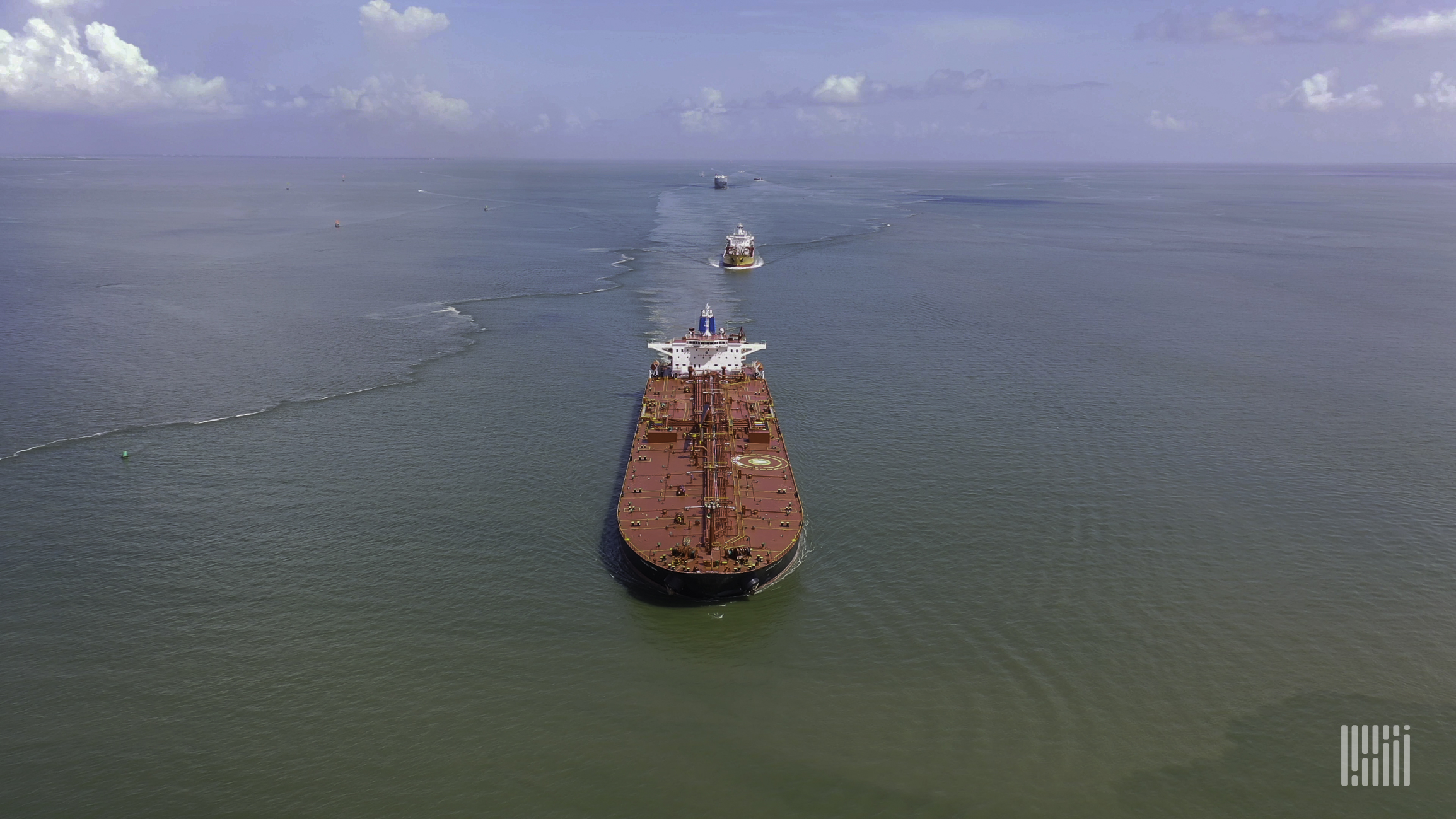 A crude tanker ship