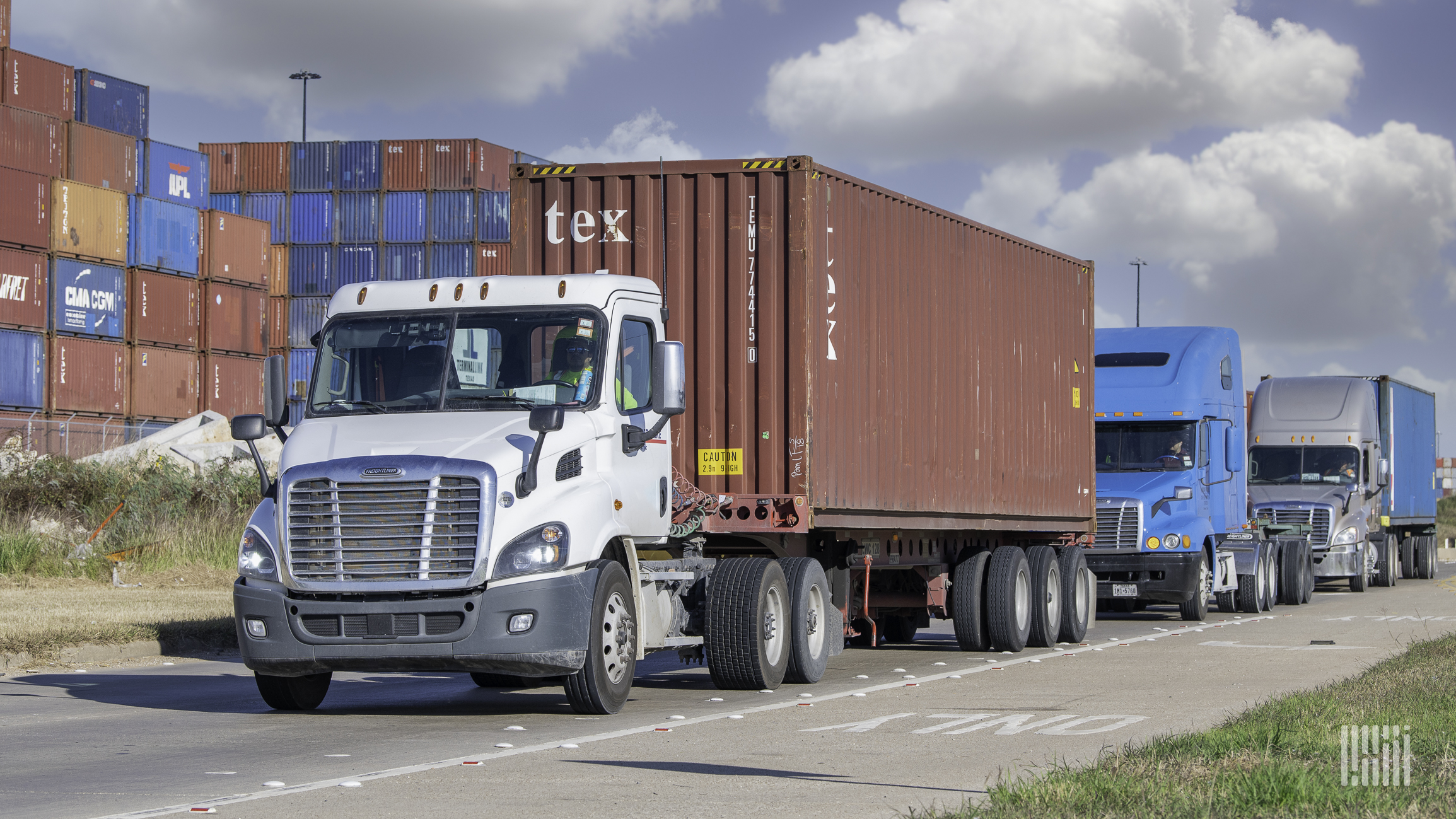 Trucks leaving Port Houston