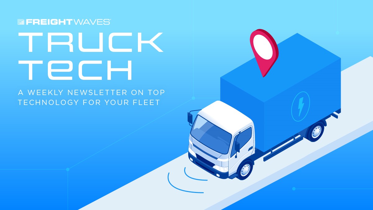 Blue graphic of Truck Tech newsletter logo