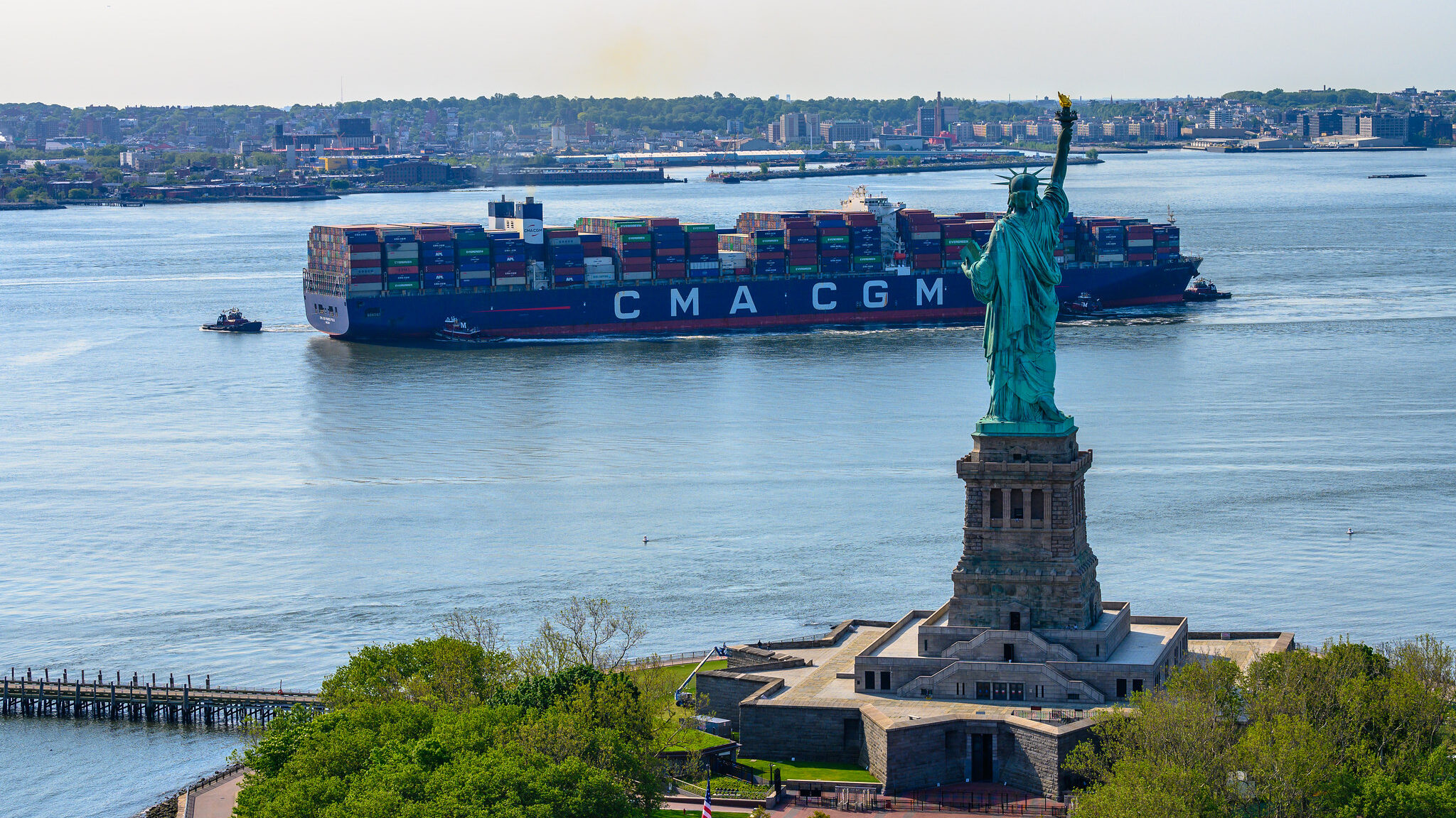 Container ship in New York City.