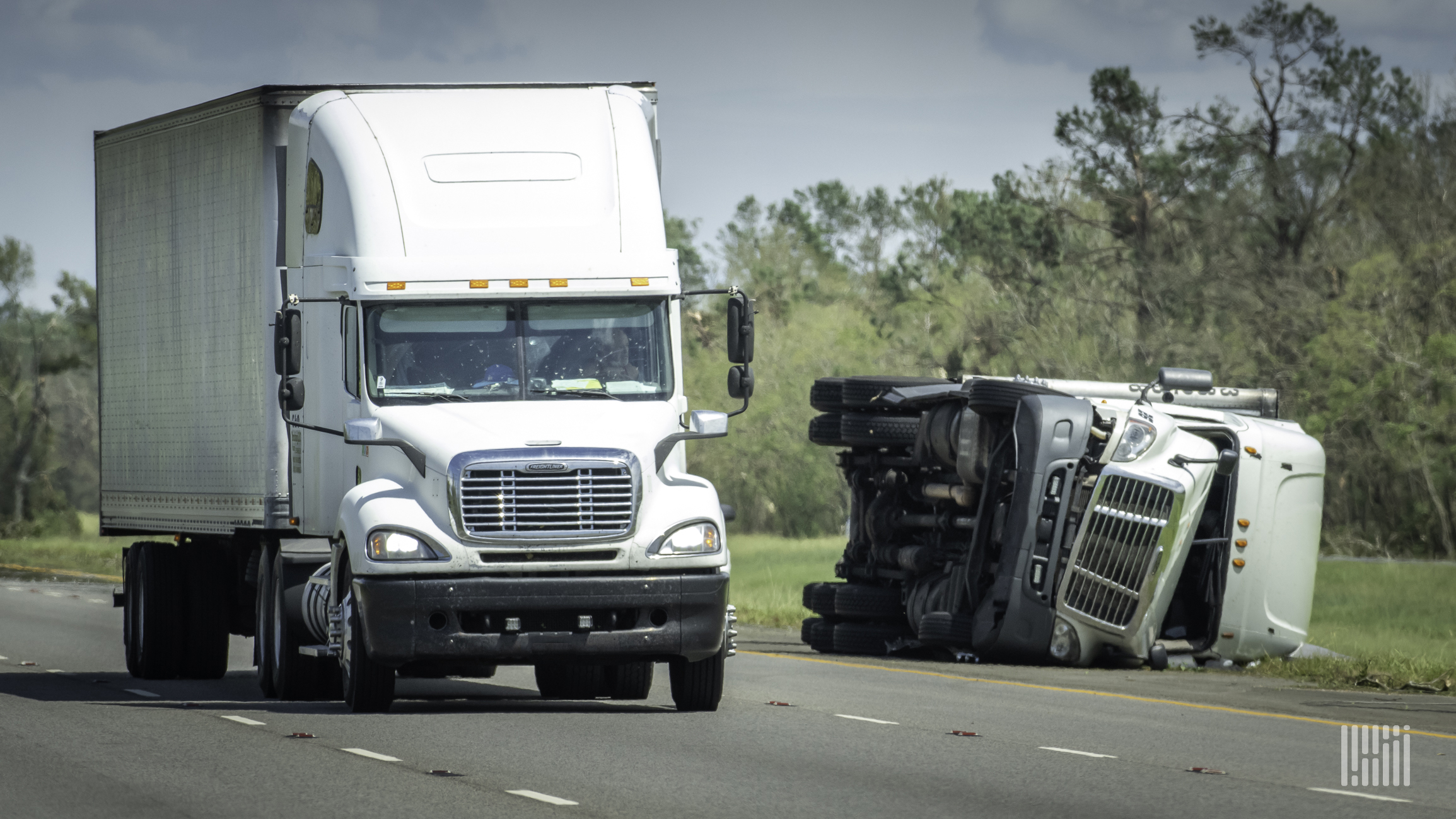 truck fallen over