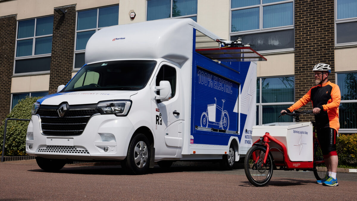 Renault last-mile delivery van with e-bike and drone ports