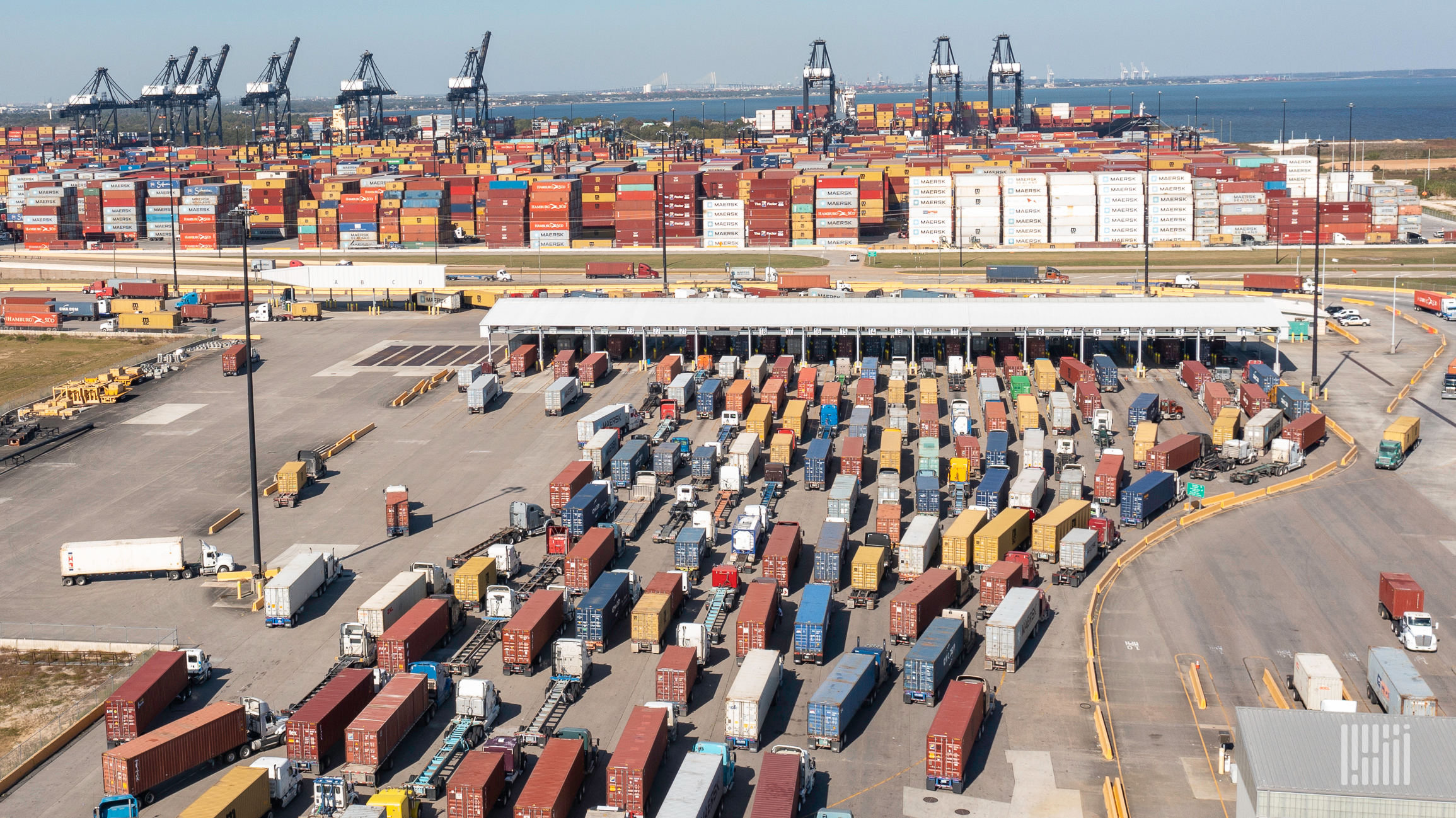 Hundreds of trucks lined up to enter Port of Houston