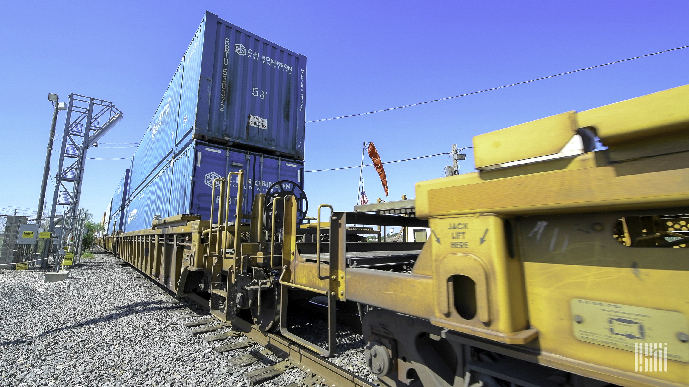 Two CH Robinson intermodal containers