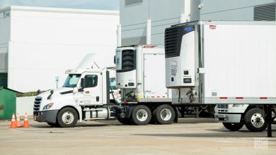 Refrigerated trailers at a warehouse