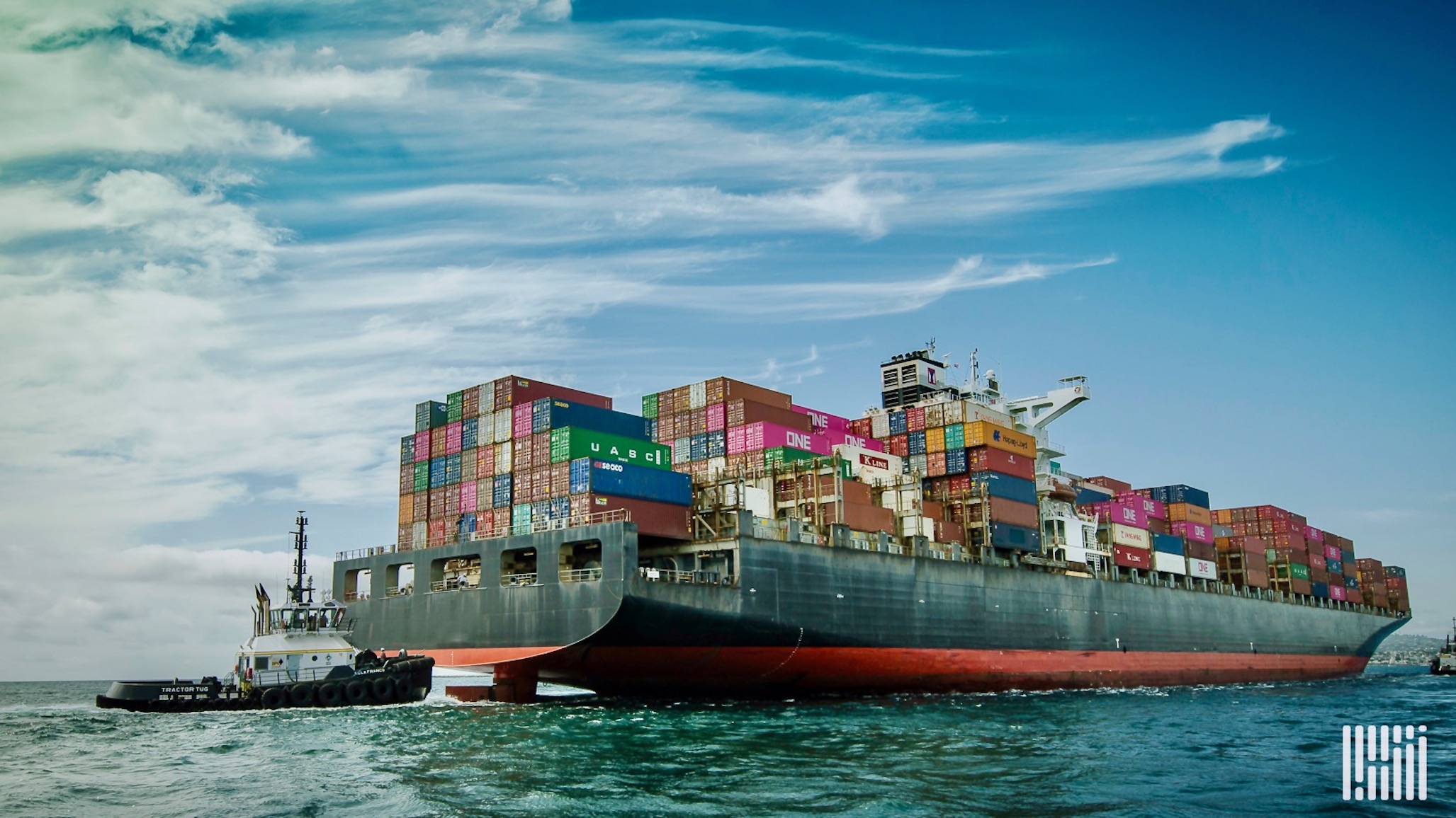 A container ship at the Port of Los Angeles