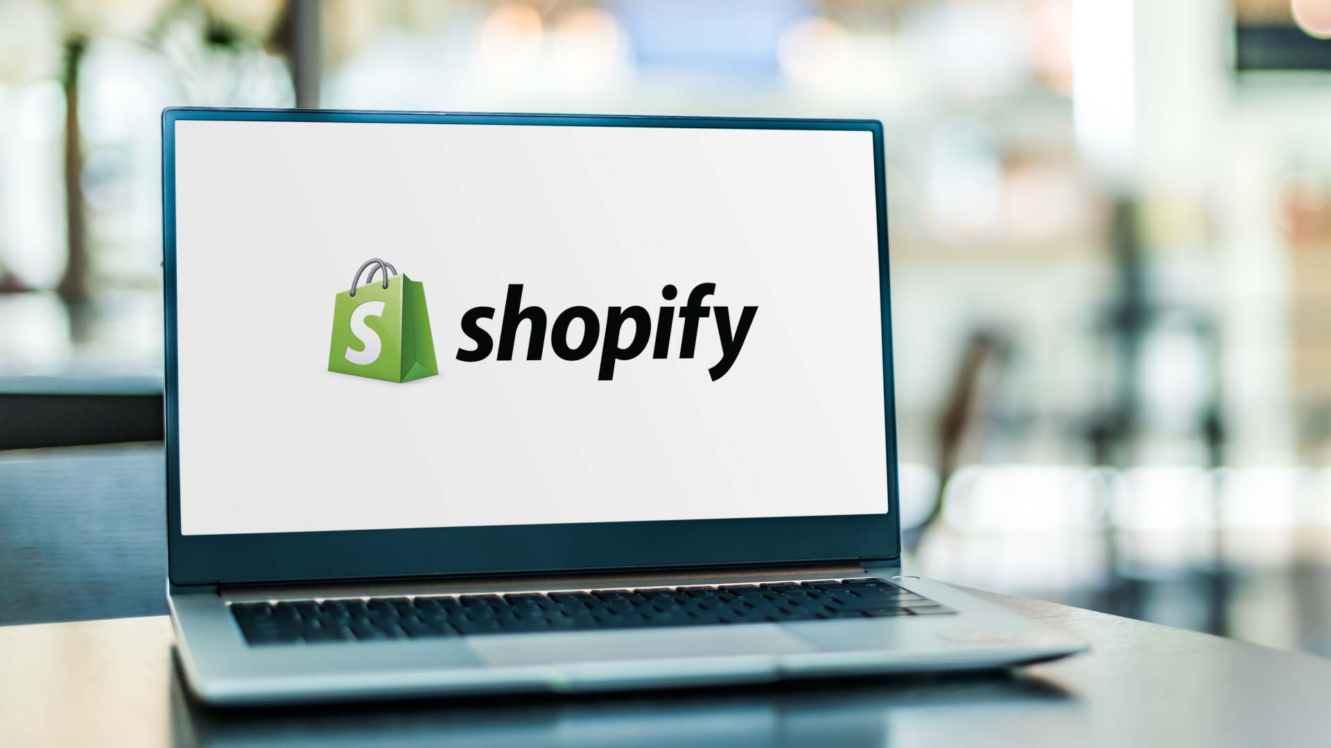 Shopify logo on computer