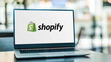 Shopify logo on computer