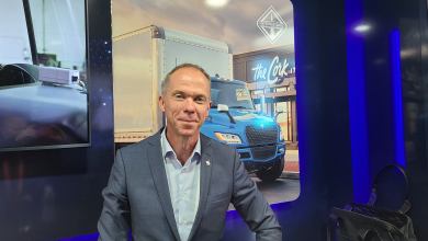 Portrait of Navistar CEO Mathias Carlbaum at the Advanced Clean Transportation Expo in May 2022
