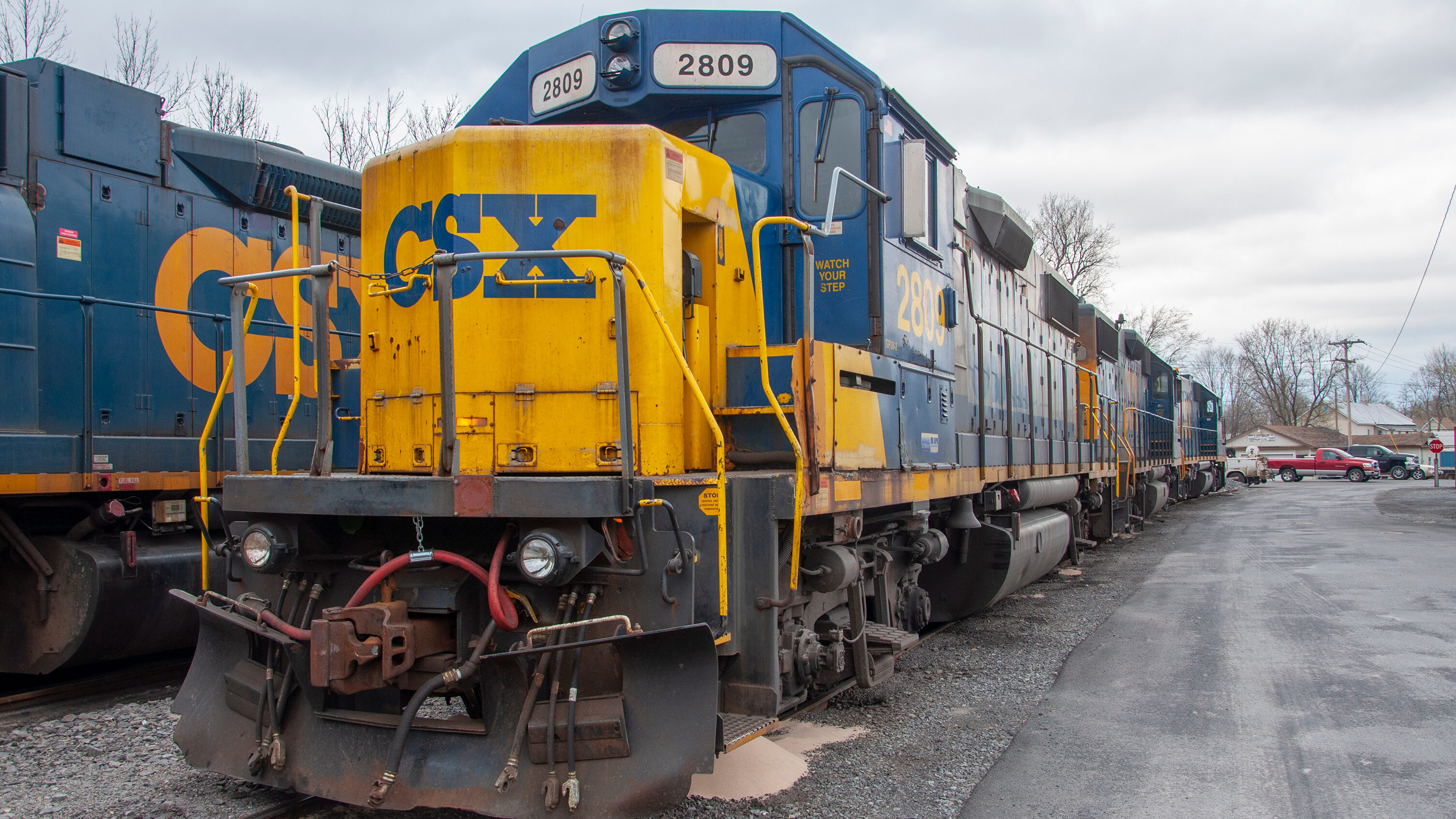 CSX locomotives in Massena, New York.