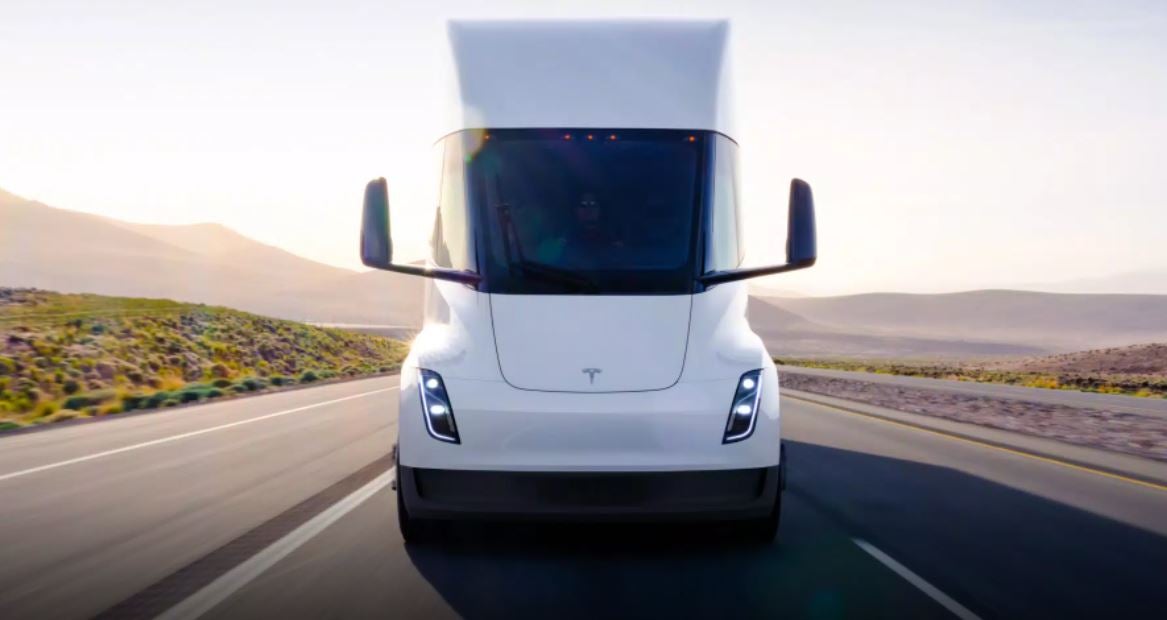 Frontal view of Tesla Semi