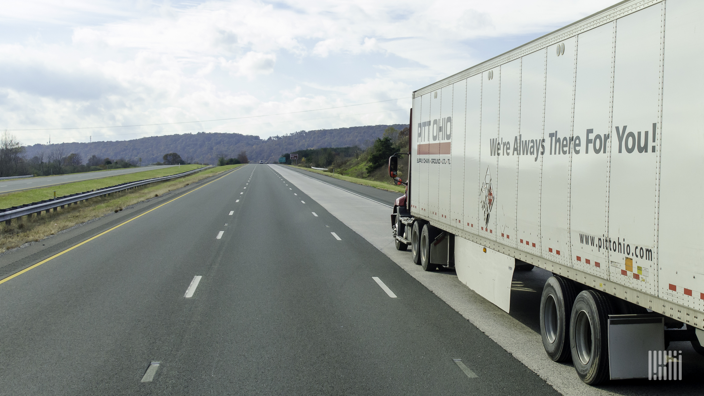 A Pitt Ohio rig on the highway