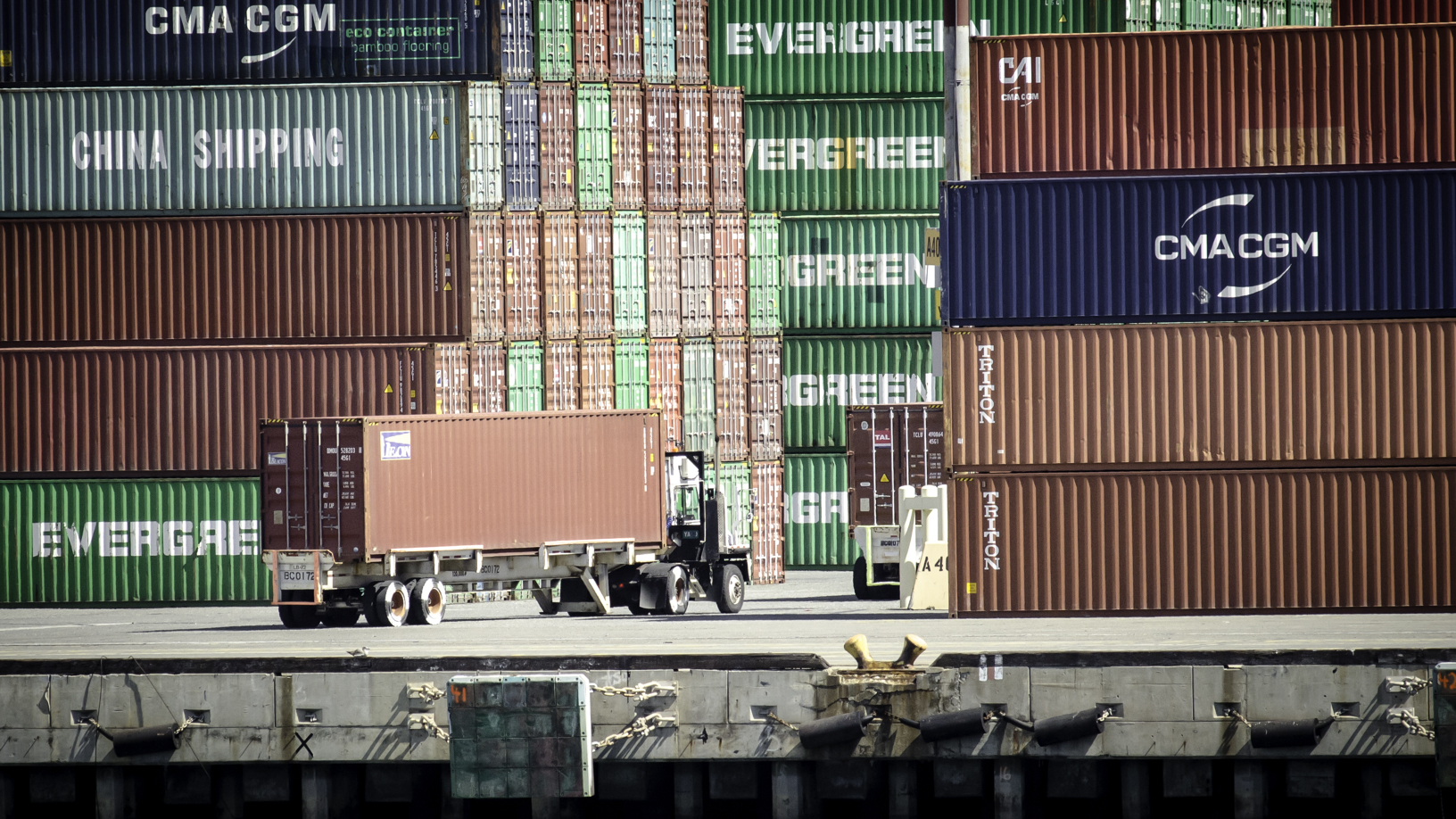 Container stacks at Port of Los Angeles.