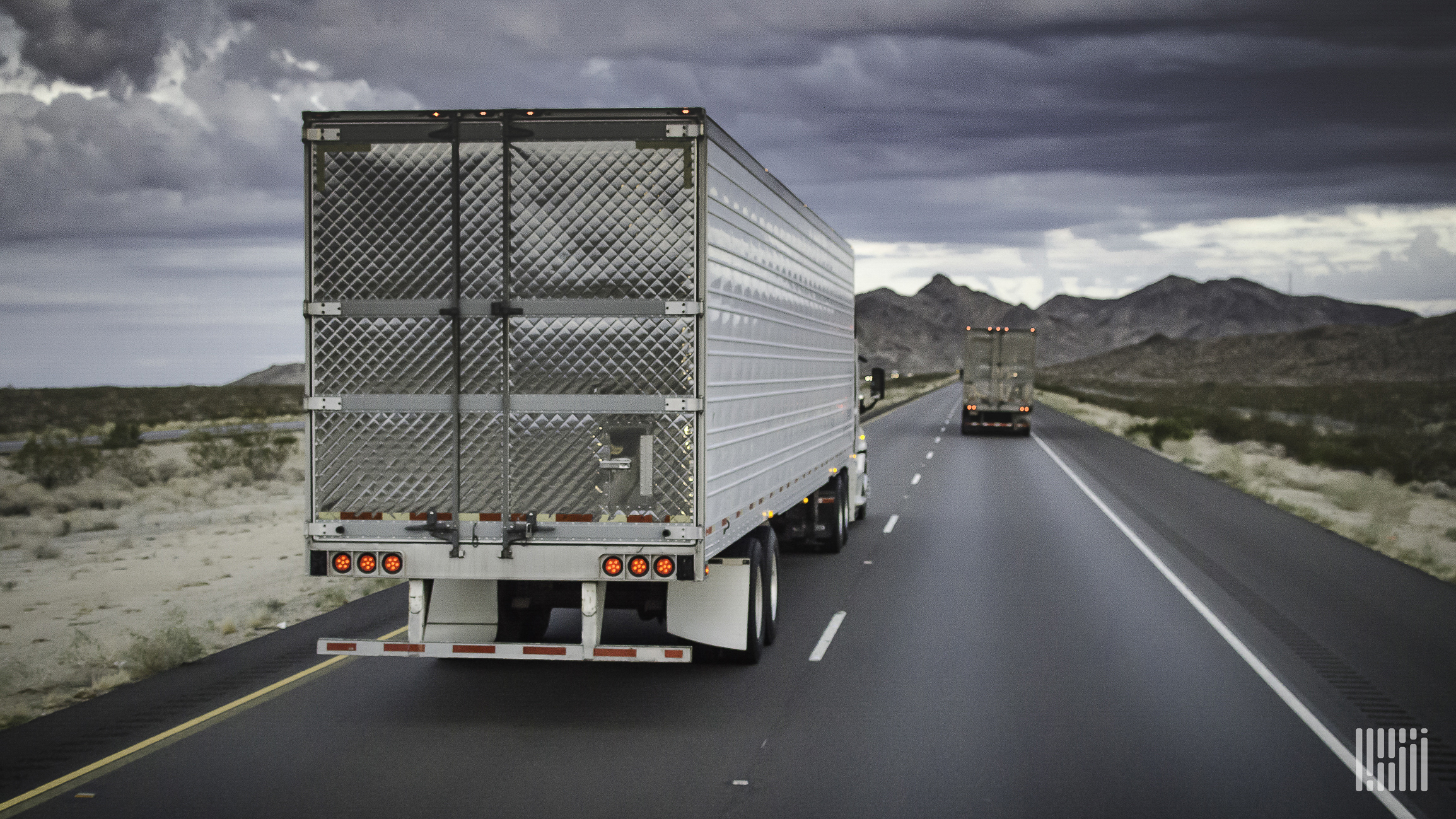 Back of truck on highway.