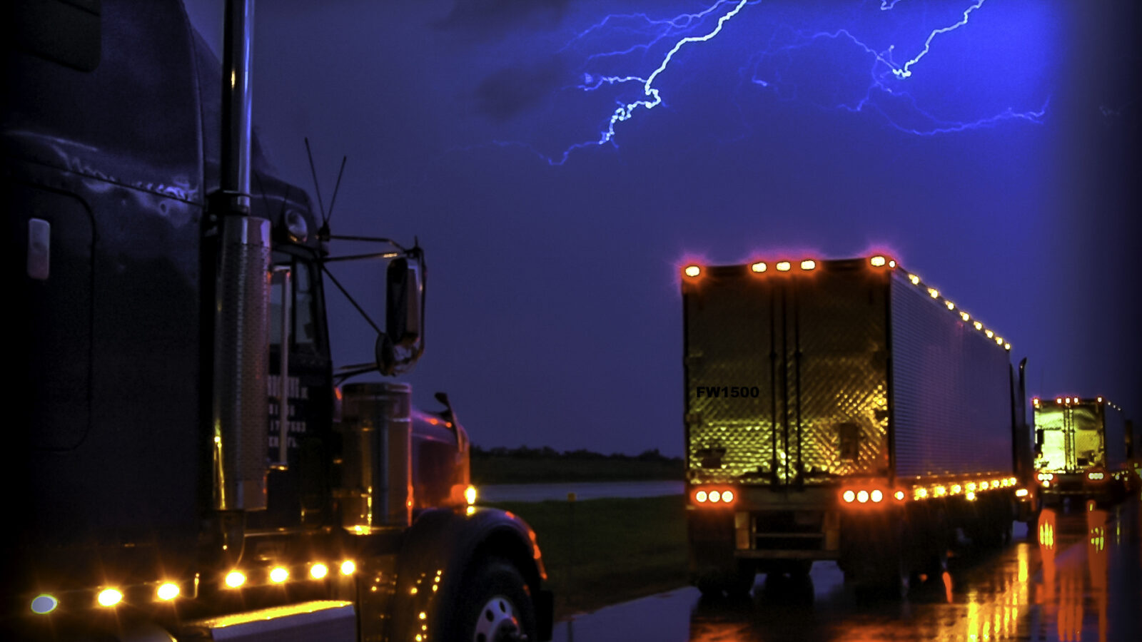 Trucks hauling FEMA loads