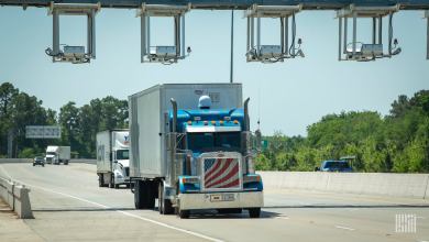 Truck near highway toll