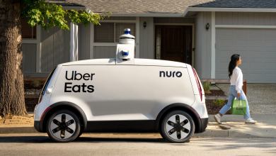 Uber Eats Nuro autonomous driverless delivery vehicle