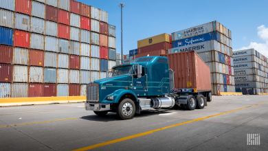 Container trucking at Port of Houston.