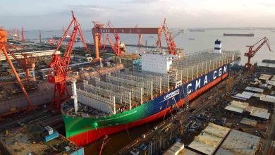 More LNG-powered container ships are being ordered. Pictured, an earlier LNG-powered CMA CGM newbuild (Photo: CMA CGM)