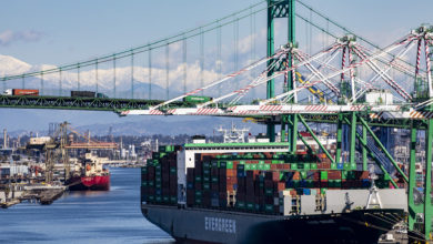 Container ship at Port of Los Angeles