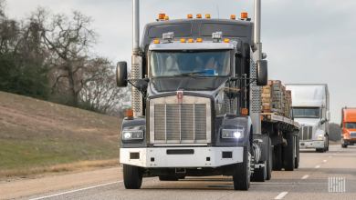 trucks on the road