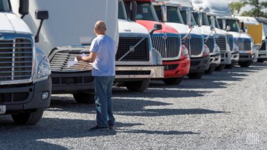 Shopper at used truck auction