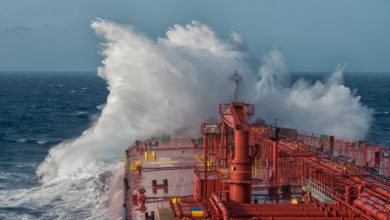 a photo of tankers in heavy seas