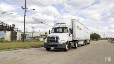 An XPO LTL rig on the road