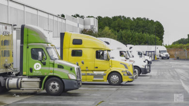 Trucks at warehouse