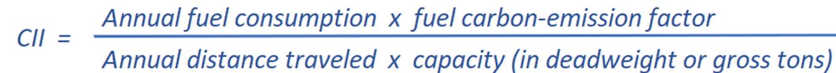 equation for CII shipping regulation