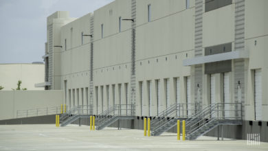 Empty docks at a Prologis warehouse