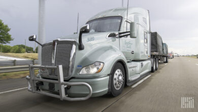 A Central Oregon Truck Co. tractor-trailer on the highway