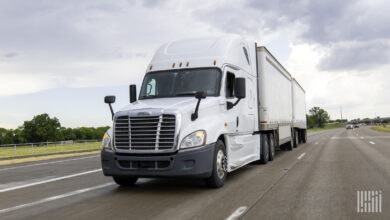 An unidentified LTL rig on highway