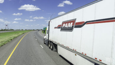 A Pam truck on the highway