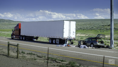 Crash involving truck and car.