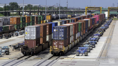 Shippers say they are unfairly being charged by railroads for container storage. (Photo: Jim Allen/FreightWaves)