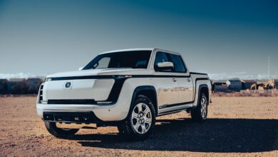 White Lordstown Endurance electric pickup truck