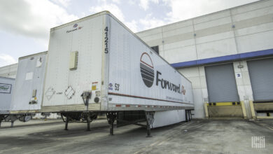 A Forward Air trailer at a warehouse