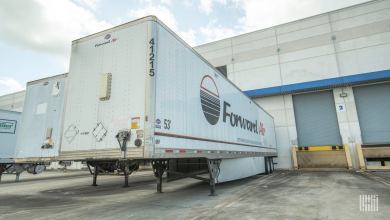 A Forward Air trailer at a warehouse