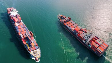a photo of container ships; container shipping markets are diverging