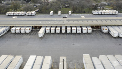 Aerial of YRC Freight terminal in Houston