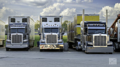 Trucks at truck stop