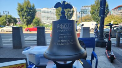 Memorial bell at DOT in Washington, DC