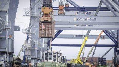 a photo of ILWU port operations in Southern California