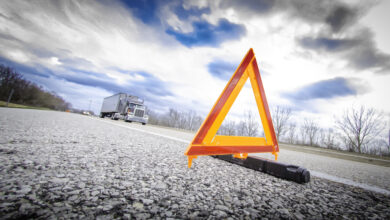 Roadside accident warning sign