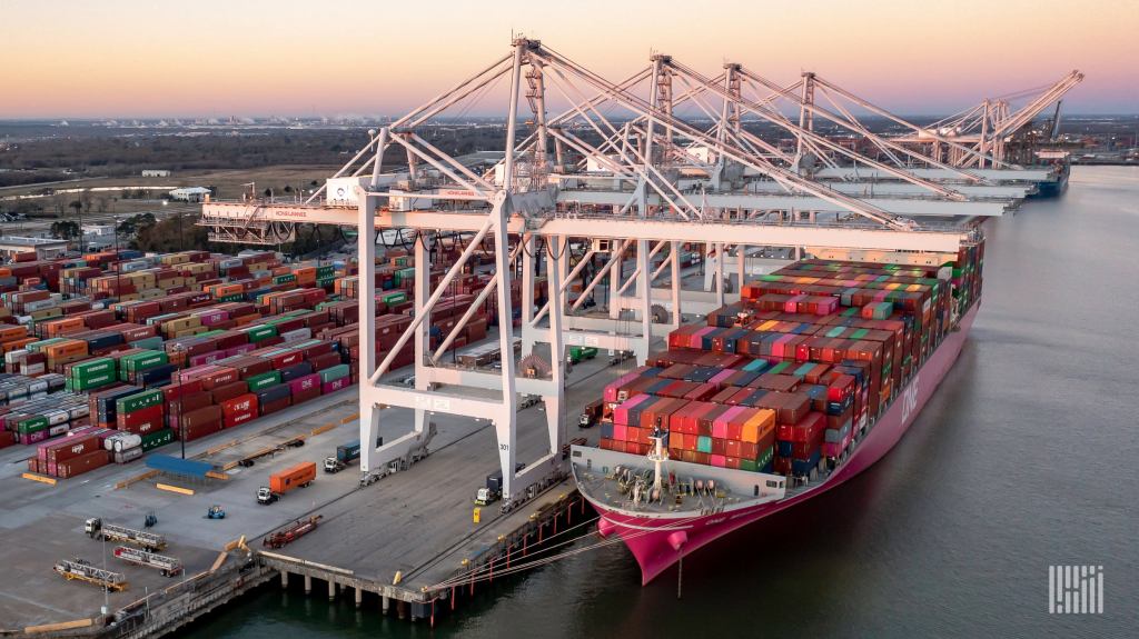 photo of a container shipping vessel